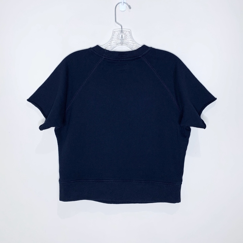 Mother The Raw Sleeve Square Sweatshirt Top *Goes South* Navy Rainbow Sz S - Picture 9 of 14